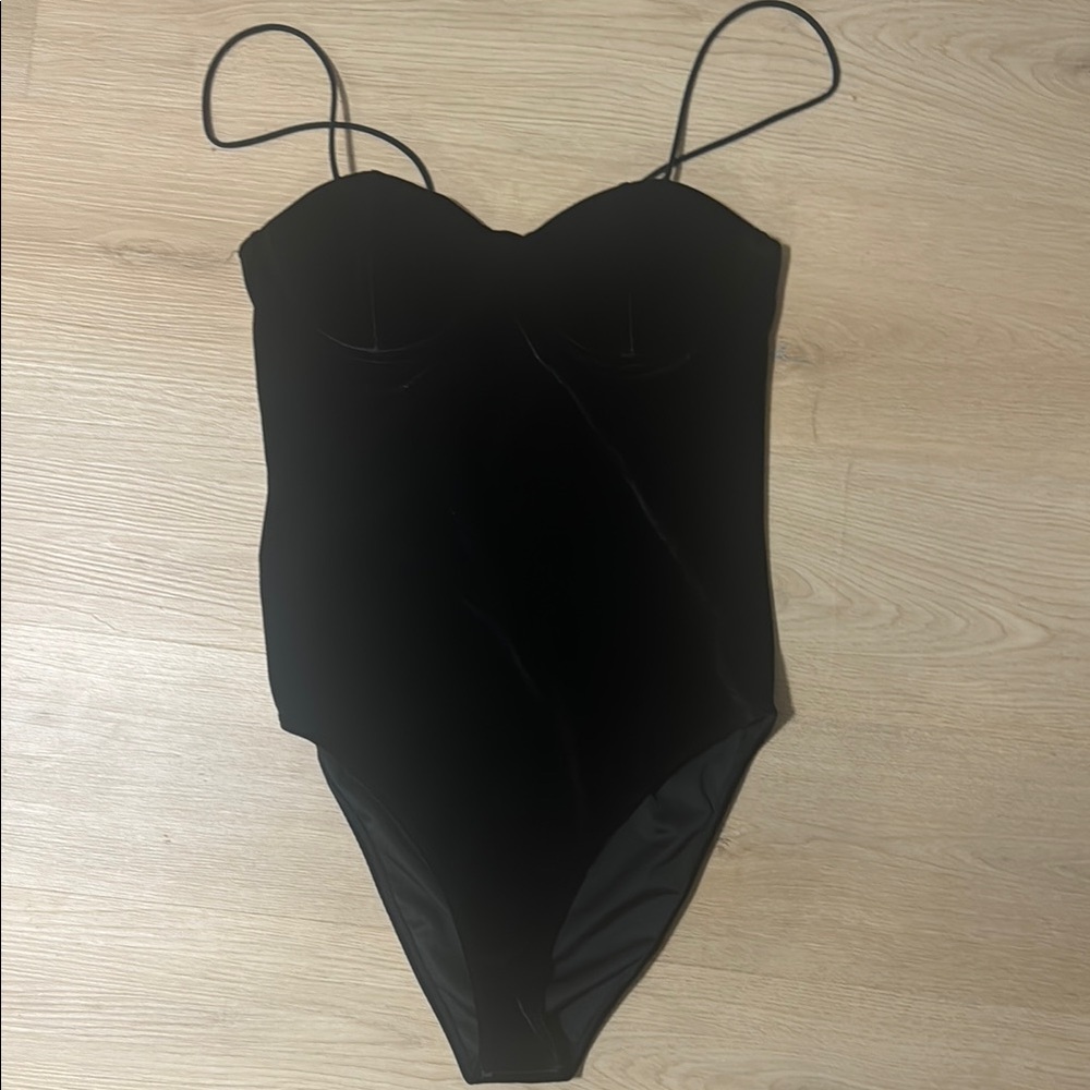 Black Velvet Bodysuit - NWOT